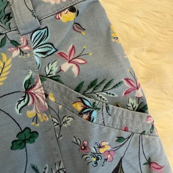 Anthropologie Victoria Blue Floral High Rise Cargo Pants 0 - Picture 5 of 15